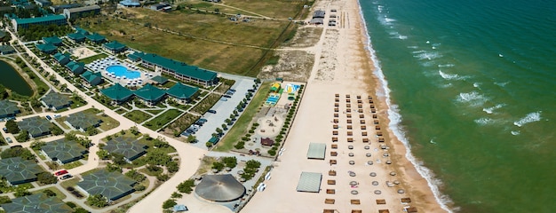 Beaches and boarding houses on the shore of the Azov Sea