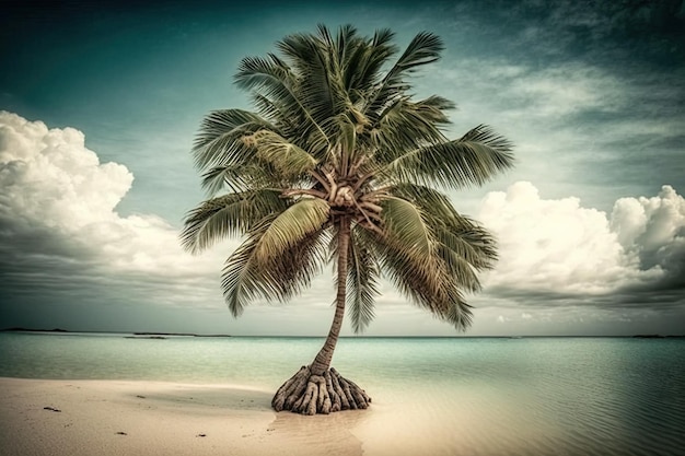 beachside coconut palm