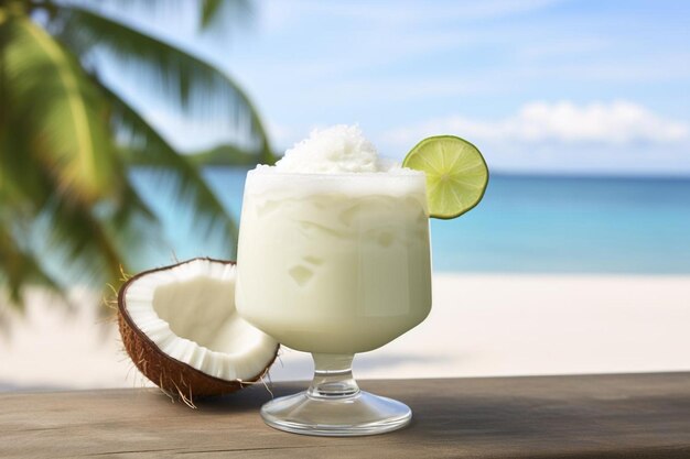 Photo beachside margarita with coconut rim