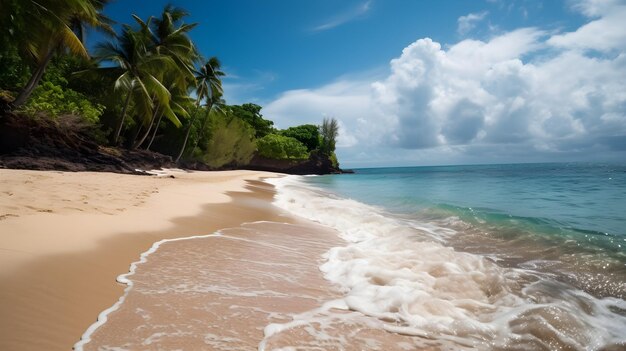 Beachside paradise beautiful tropical beach azure waters and sandy shores