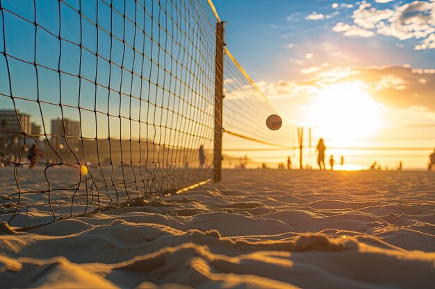 Beachside sand volleyball