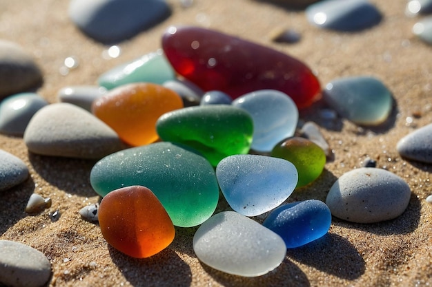 Beachside seaglass collecting adventure