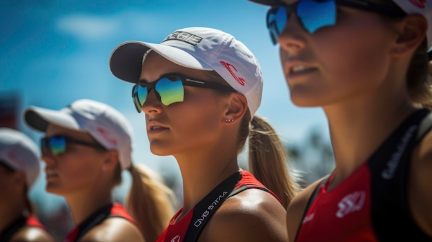 Beachvolleybal vrouw teamspelers