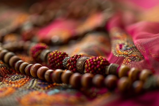 Beads of Devotion Een close-up van de ingewikkelde details Ramadan Mubarak