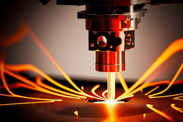 Foto bella moderna immagine di apparecchiature laser per la lavorazione dei metalli