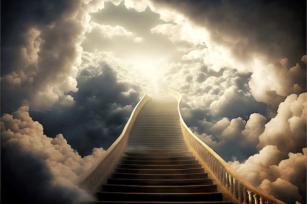 Premium Photo  Stairway to heaven in the clouds