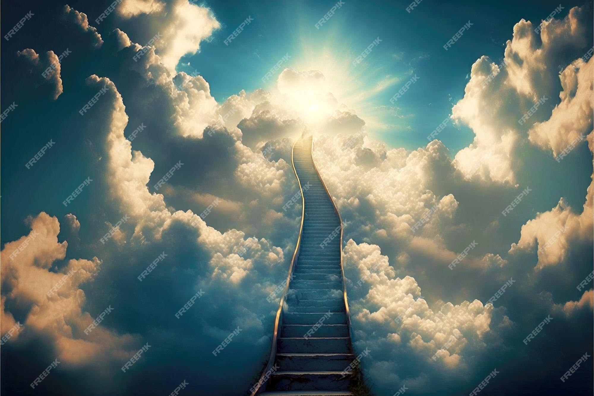 Premium Photo  Stairway to heaven in the clouds