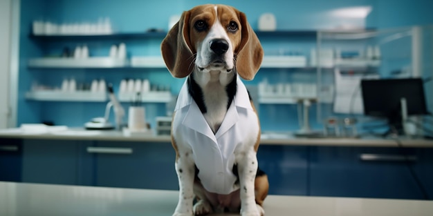 Beagle bij de dierenarts