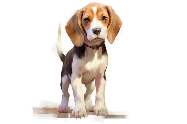 Beagle dog creative illustration generative ai