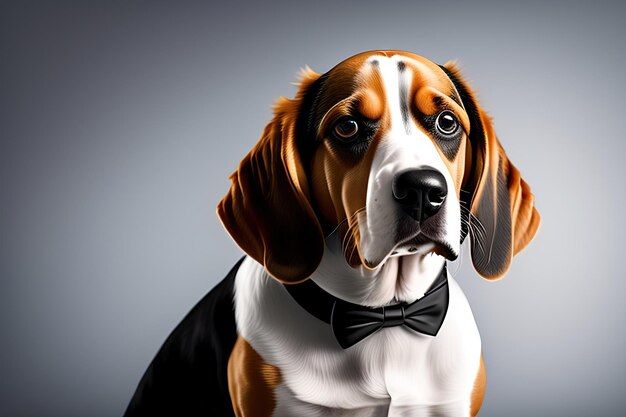 Beagle hond draagt een smoking Beagle hond geïsoleerd op transparante achtergrond