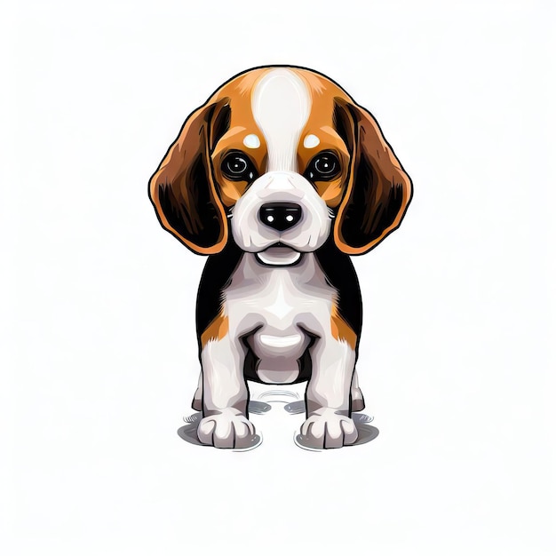 Beagle Pup's Meadow Pose Generative AI