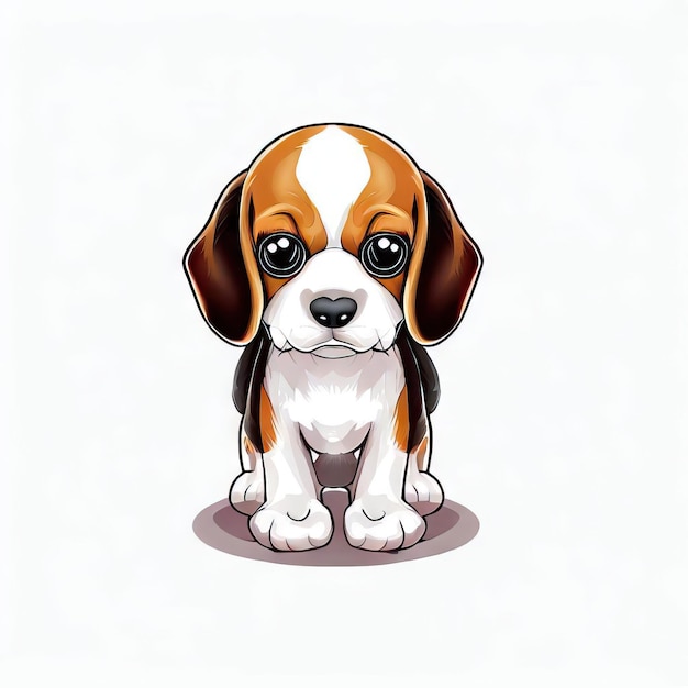 Beagle Pup's Meadow Serenity Generatieve AI