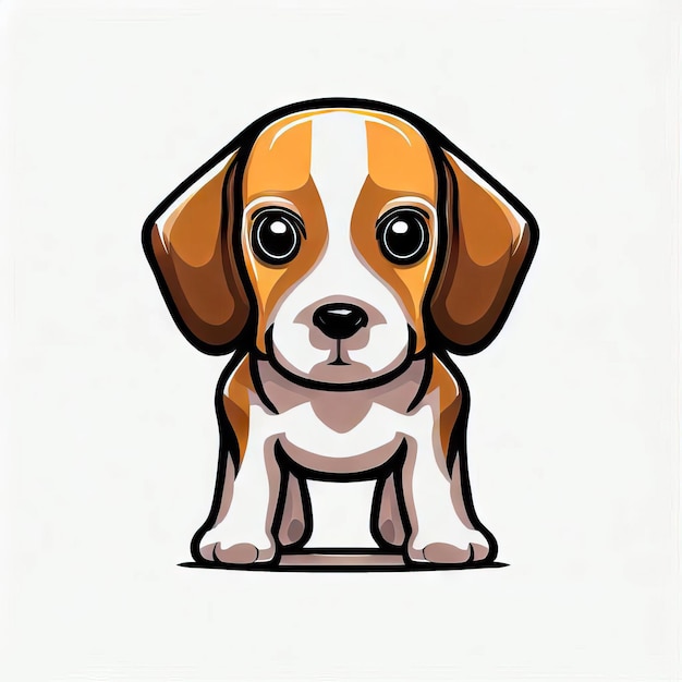 Beagle Pup's Wildflower Joy Generative AI