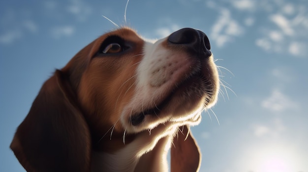 Beagle Puppy39's eerste gehuil in de achtertuin