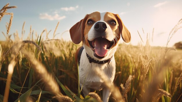 Beagle Searching for Hidden Treats