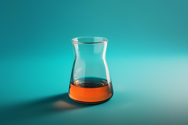 beaker filled with orange liquid