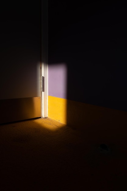 Photo beam of light on coloured wall