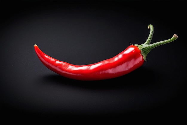 beam of red chilli pepper on black background