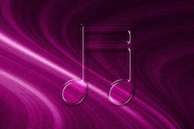Beamed zestiende noot symbool, muziek achtergrond, magenta achtergrond