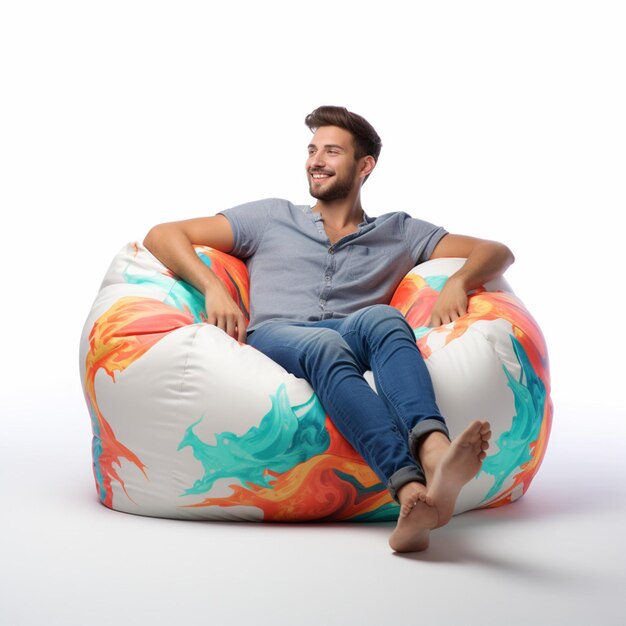 Photo bean bag with white background high quality ultra h