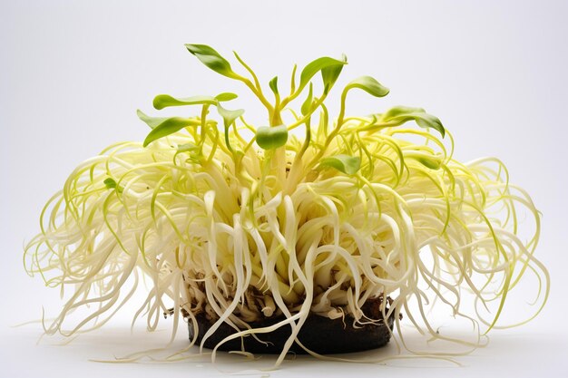 Bean sprouts on white surface ar c