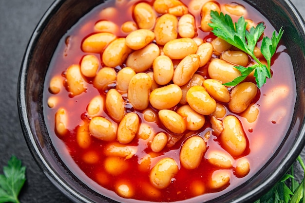 bean tomato sauce beans second course healthy food fresh portion healthy meal food diet snack