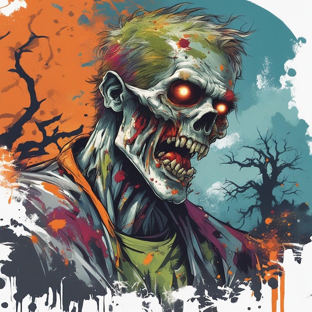 Beangstigend zombie T-shirt ontwerp