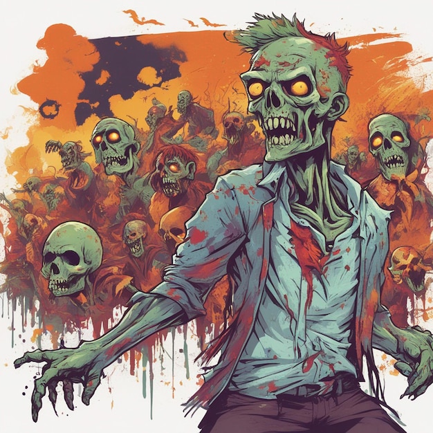 Foto beangstigend zombie t-shirt ontwerp