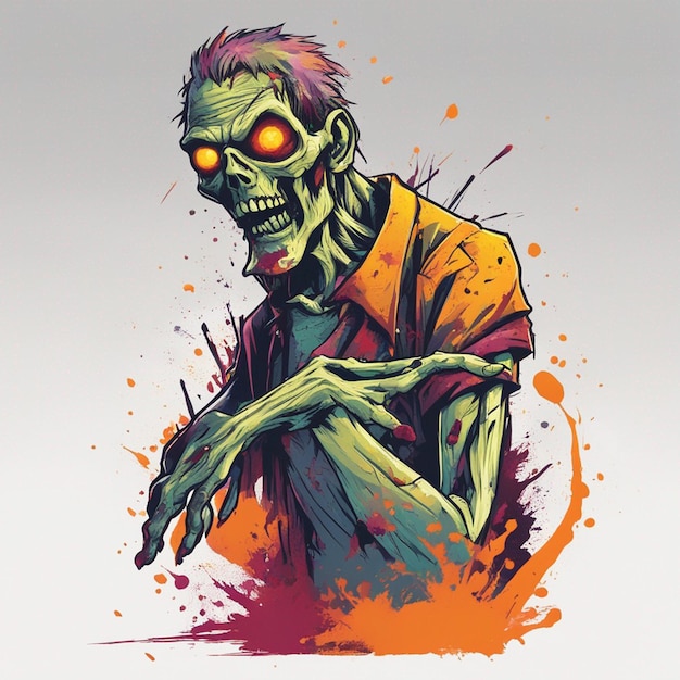 Beangstigend zombie T-shirt ontwerp