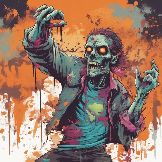 Foto beangstigend zombie t-shirt ontwerp