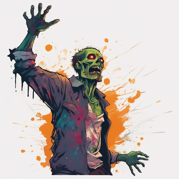 Foto beangstigend zombie t-shirt ontwerp