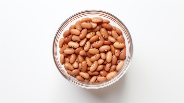 beans in a jar on a white background