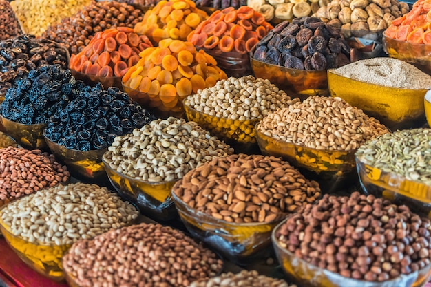 Premium Photo | Beans in a row at market