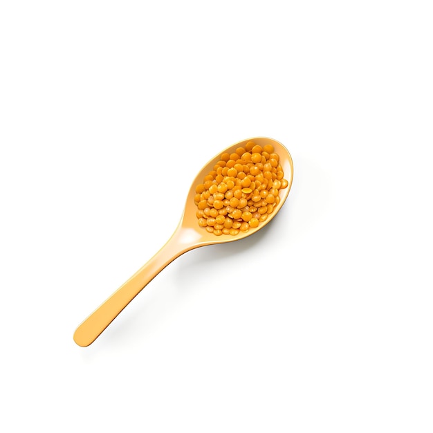 Beans and Spoons on an Isolated White Background Nutritious Ingredients for Healthy Meals