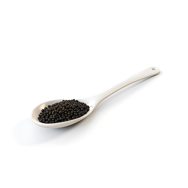 Beans and Spoons on an Isolated White Background Nutritious Ingredients for Healthy Meals