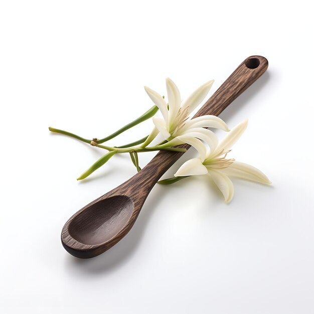 Beans and Spoons on an Isolated White Background Nutritious Ingredients for Healthy Meals