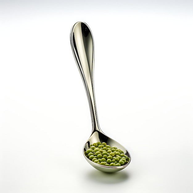 Beans and Spoons on an Isolated White Background Nutritious Ingredients for Healthy Meals