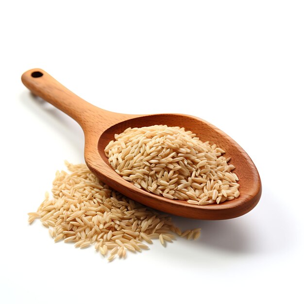 Photo beans and spoons on an isolated white background nutritious ingredients for healthy meals