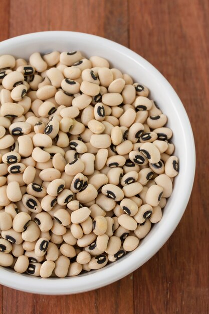 Beans in white bowl