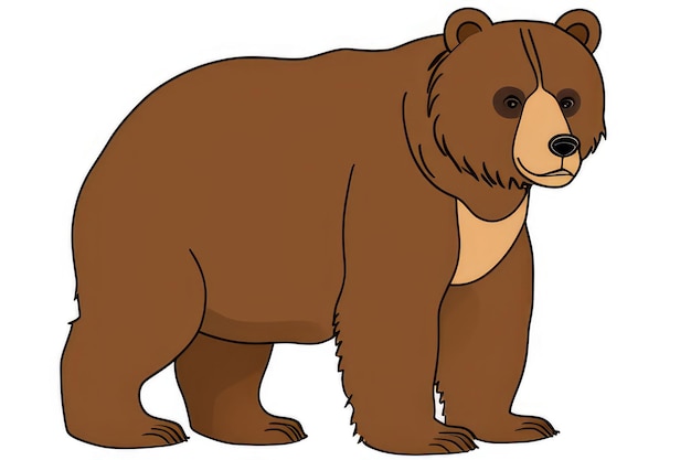 Photo bear animal on white background generated by artificial intelligence