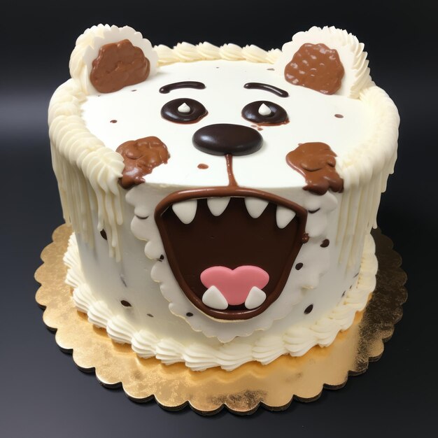 Bear Cake 3d Model With Splattered Dripped Design