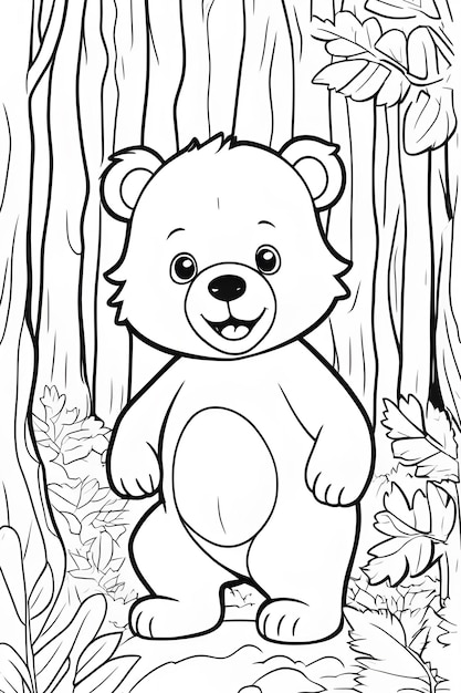 Фото Картинная страница для детей с медведями