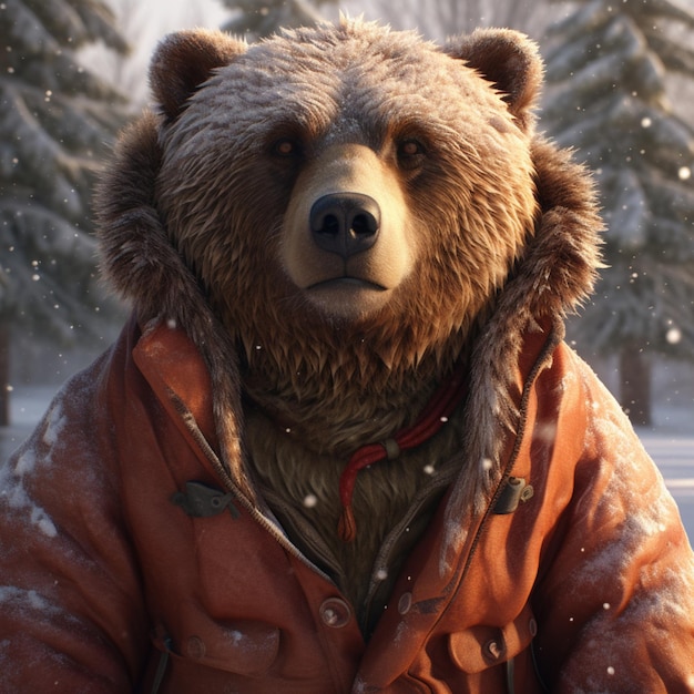 Bear in a coat Generative AI