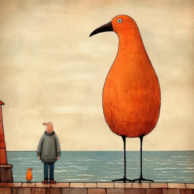 Didier Lourenco 스타일의 곰 만화 Top 31 Orange Seagull Funny