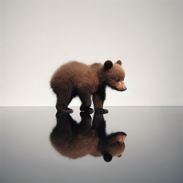 A bear cub on a blank background