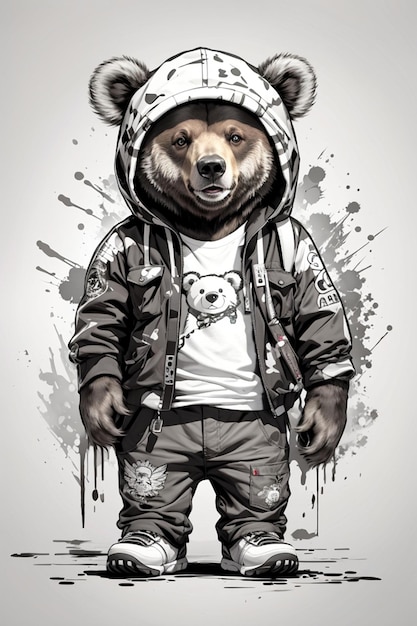 Bear cub illustratie schilderij kunstontwerp