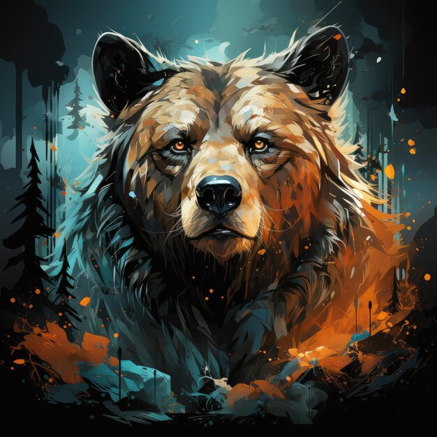 bear design graphic for tshirt