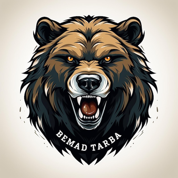 bear emblem illustration logo white background