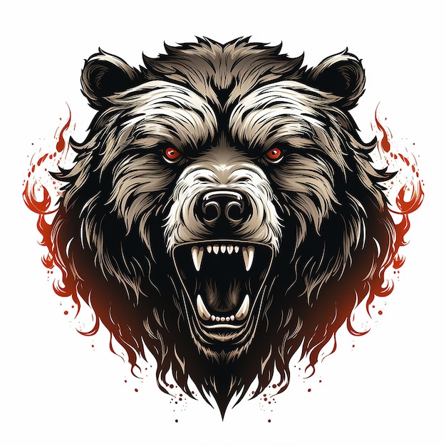 bear emblem illustration logo white background