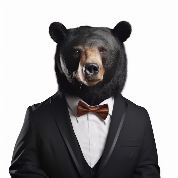 Premium AI Image | Bear in a formal business suit an animal in human ...